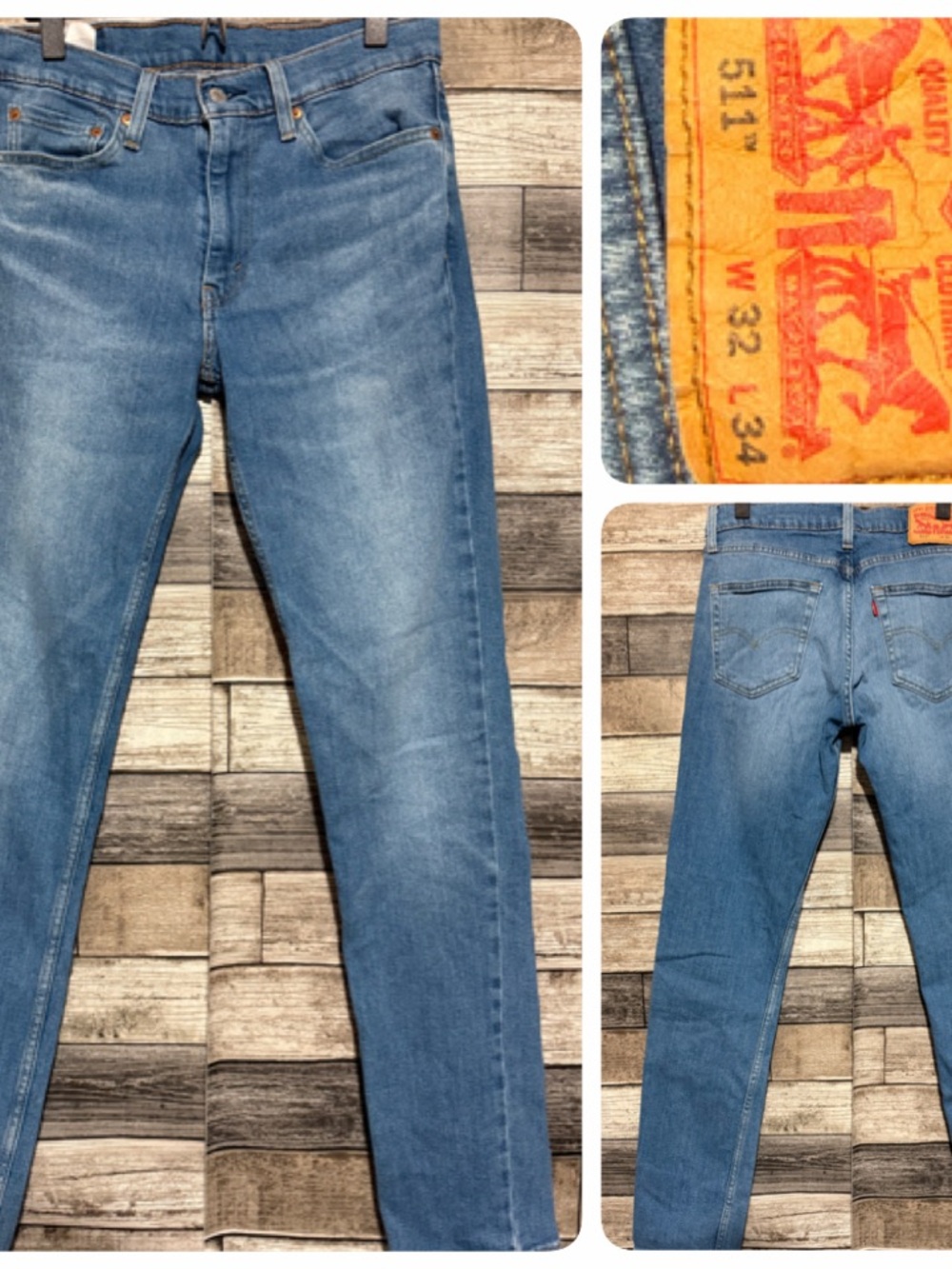 Levi’s 511 Slim Jeans Men’s 32x34 Blue Denim Light Wash Stretch